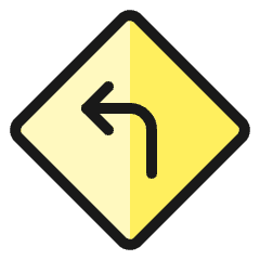 Road Sign Turn Left 1 Icon from Ultimate Colors Set