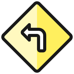 Road Sign Turn Left 2 Icon from Ultimate Colors Set