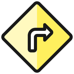 Road Sign Turn Right 2 Icon from Ultimate Colors Set