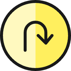 Road Sign U Turn Right Icon from Ultimate Colors Set