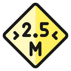 Road Sign Width 2.5m Icon from Ultimate Colors Set
