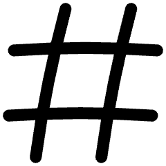 Sign Hashtag Icon from Flex Line Set