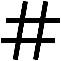 Sign Hashtag Icon from Sharp Line Set