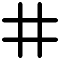 Sign Hashtag Straight Icon from Core Line Set