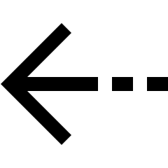 Arrow Dashed Left Icon from Sharp Line Set