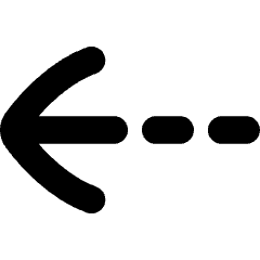 Arrow Dashed Left Icon from Flex Solid Set