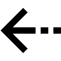 Arrow Dashed Left Icon from Sharp Solid Set