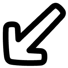 Diagonal Line Arrow Bottom Left Icon from Plump Remix Set