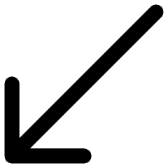 Diagonal Line Arrow Bottom Left Icon from Core Remix Set