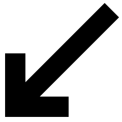 Diagonal Line Arrow Bottom Left Icon from Sharp Solid Set
