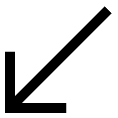 Diagonal Line Arrow Bottom Left Icon from Sharp Line Set