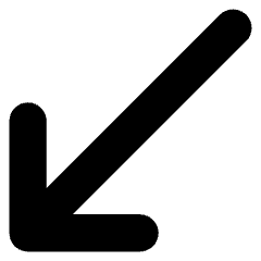 Diagonal Line Arrow Bottom Left Icon from Core Solid Set