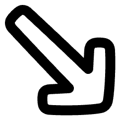 Diagonal Line Arrow Bottom Right Icon from Plump Remix Set
