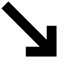 Diagonal Line Arrow Bottom Right Icon from Sharp Solid Set