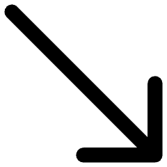 Diagonal Line Arrow Bottom Right Icon from Core Remix Set