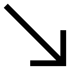 Diagonal Line Arrow Bottom Right Icon from Sharp Line Set