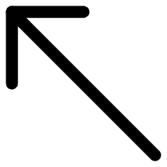 Diagonal Line Arrow Upper Left Icon from Core Line Set