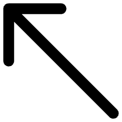 Diagonal Line Arrow Upper Left Icon from Core Remix Set
