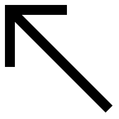 Diagonal Line Arrow Upper Left Icon from Sharp Line Set