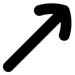 Diagonal Line Arrow Upper Right Icon from Flex Solid Set