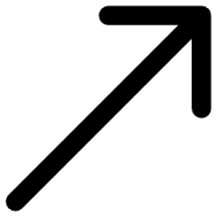 Diagonal Line Arrow Upper Right Icon from Core Remix Set