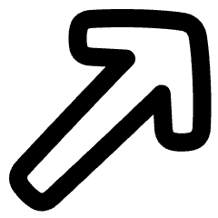 Diagonal Line Arrow Upper Right Icon from Plump Remix Set