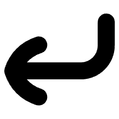 Line Arrow Bend Down Left Icon from Flex Solid Set