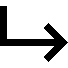 Line Arrow Bend Down Right  Icon from Sharp Remix Set