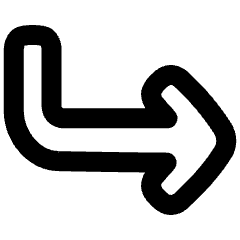 Line Arrow Bend Down Right  Icon from Plump Remix Set