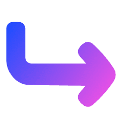 Line Arrow Bend Down Right  Icon from Plump Gradient Set