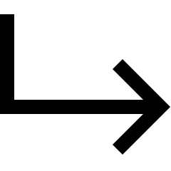 Line Arrow Bend Down Right Icon from Sharp Line Set