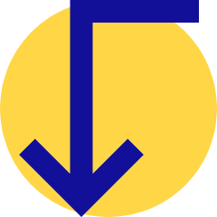 Line Arrow Bend Left Down Icon from Sharp Pop Set