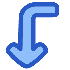 Line Arrow Bend Left Down Icon from Plump Duo Set