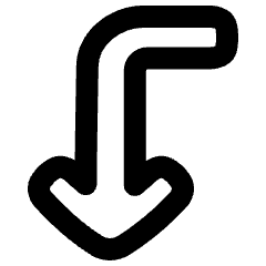 Line Arrow Bend Left Down Icon from Plump Remix Set