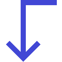 Line Arrow Bend Left Down Icon from Sharp Duo Set