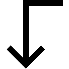 Line Arrow Bend Left Down Icon from Sharp Line Set