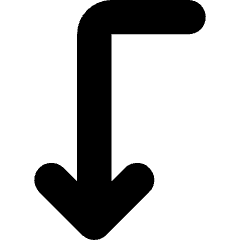 Line Arrow Bend Left Down Icon from Core Solid Set
