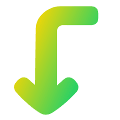 Line Arrow Bend Left Down Icon from Plump Gradient Set