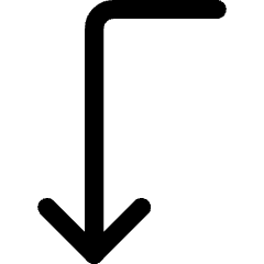 Line Arrow Bend Left Down Icon from Core Line Set