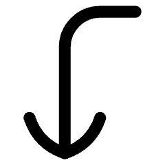 Line Arrow Bend Left Down Icon from Flex Line Set