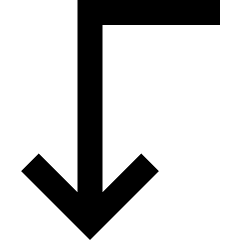 Line Arrow Bend Left Down Icon from Sharp Remix Set