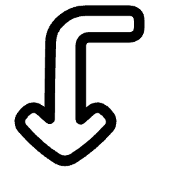 Line Arrow Bend Left Down Icon from Plump Line Set