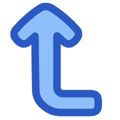 Line Arrow Bend Left Up Icon from Plump Duo Set