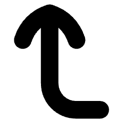 Line Arrow Bend Left Up Icon from Flex Solid Set