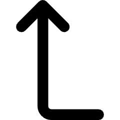 Line Arrow Bend Left Up Icon from Core Remix Set