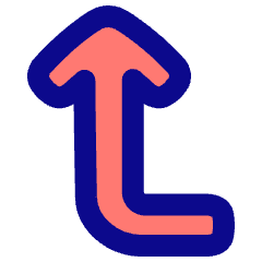 Line Arrow Bend Left Up Icon from Plump Pop Set