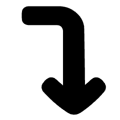 Line Arrow Bend Right Down Icon from Plump Solid Set