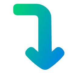 Line Arrow Bend Right Down Icon from Plump Gradient Set