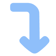 Line Arrow Bend Right Down Icon from Plump Flat Set