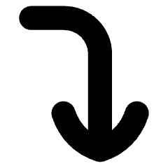 Line Arrow Bend Right Down Icon from Flex Solid Set